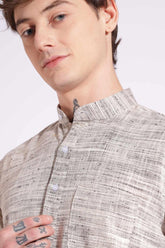 Off Black Khadi Kurta